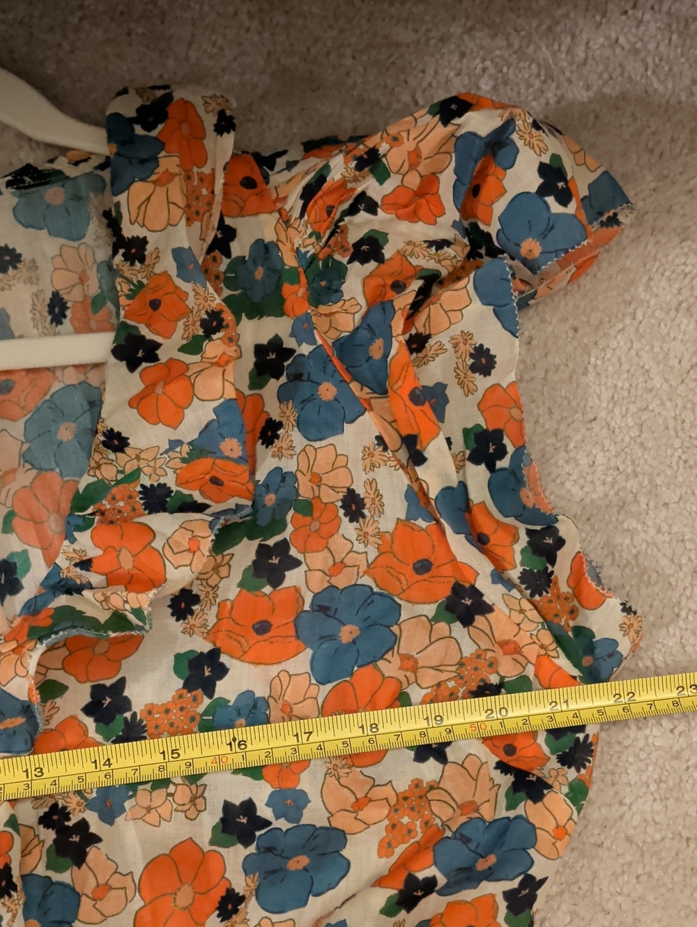 Birds of Paradis by Trovata Floral Ruffle V Neck Smocked Waist Dress, Large - Picture 10 of 12